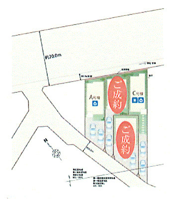 昭島市田中町2丁目　新築戸建全4棟の区画図