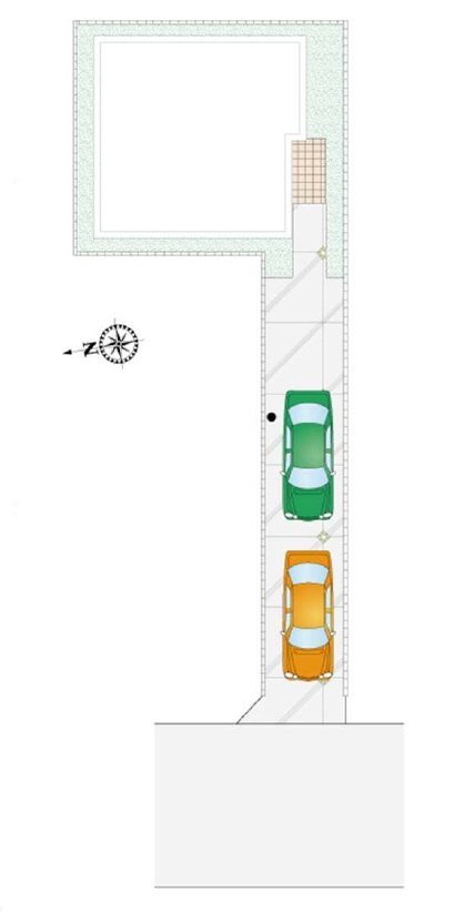 所沢市東狭山ケ丘3丁目・全15棟　新築一戸建　5号棟の区画図|【全15棟・5号棟】カースペース2台分(車種による)