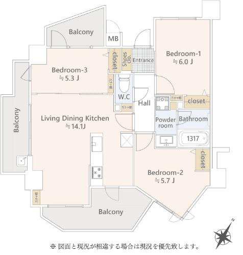 マイキャッスル立川エクセレントステージの間取り