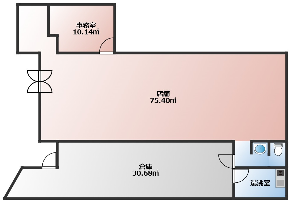 道場門前2丁目テナントの間取り