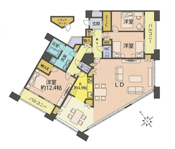 N・センターマークスタワーの間取り|間取り