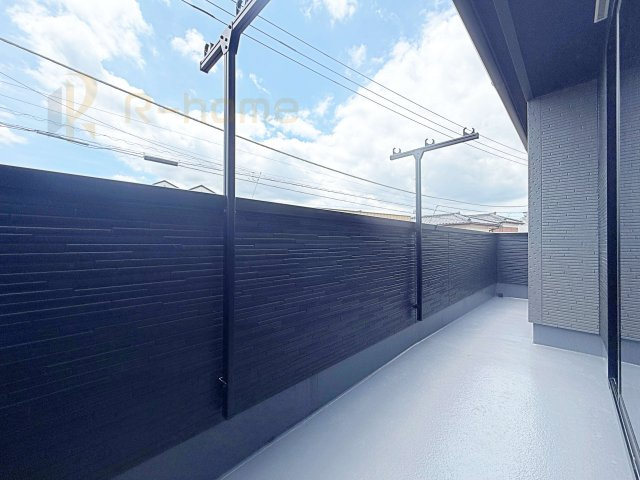 取手市白山8期　新築戸建て　1号棟のバルコニー|お布団やラグなどの大きな物も干しやすい広々としたバルコニー！