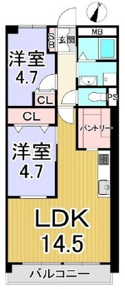 【リフォーム済】シャルマンコーポ草津　8Fの間取り