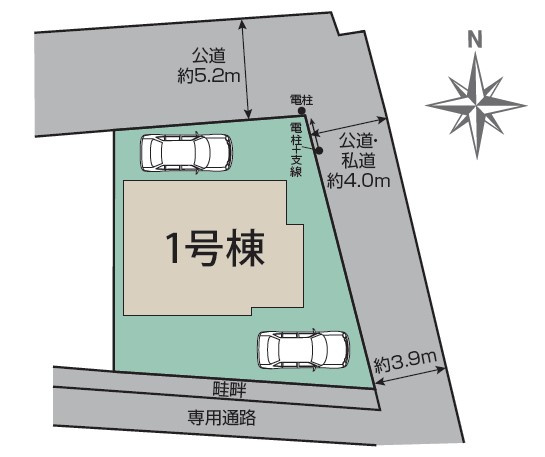 小田原市扇町　新築戸建　全1棟1号棟の区画図