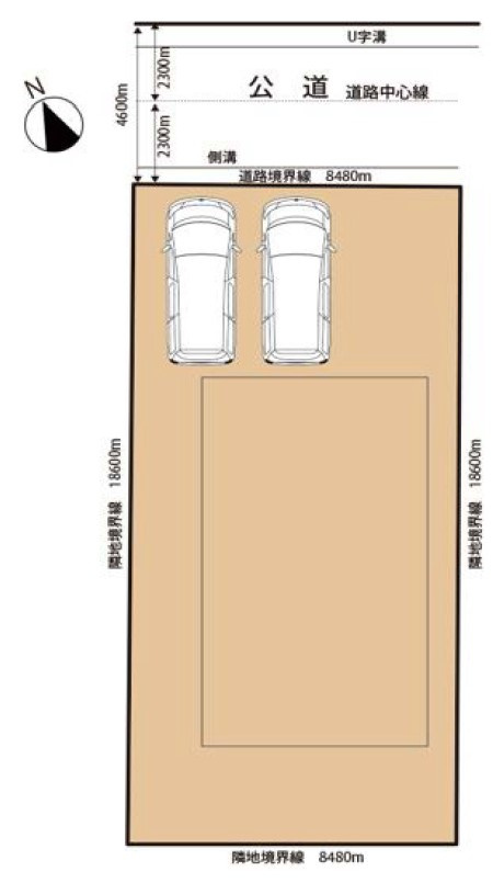 平塚市長持　３階建て広々リフォーム戸建ての土地図
