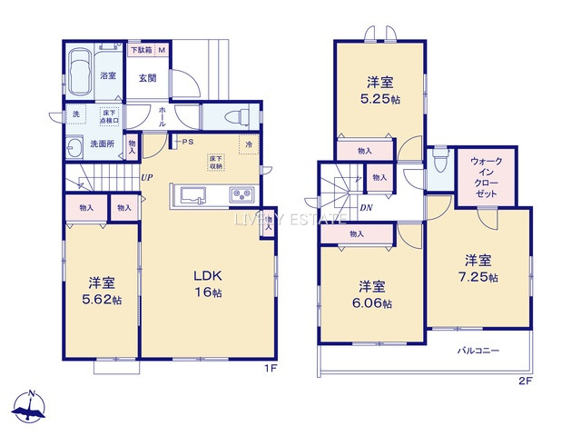 草加市谷塚仲町 新築分譲住宅 全6棟 B号棟の間取り