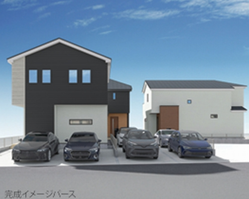 【外観パース】 | 【仲介手数料０円】茅ヶ崎市中海岸4丁目　新築一戸建て　1号棟　全3棟 | 【仲介手数料０円】茅ヶ崎市中海岸4丁目　新築一戸建て　1号棟　全3棟