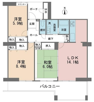 【間取り】 | 武庫川第2三番街　４号棟