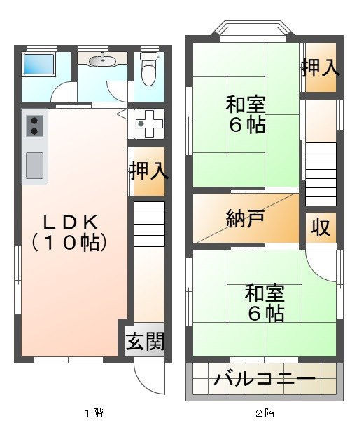 塩屋町6丁目貸家の間取り