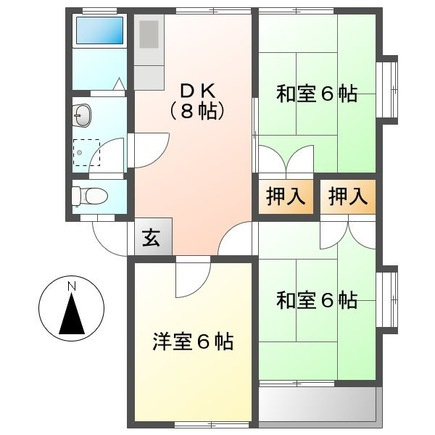 コーポ金子B棟の間取り