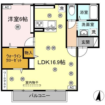 シャトル春水　C棟の間取り