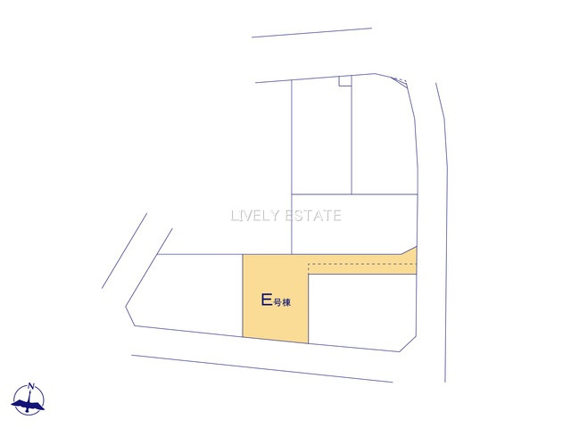 草加市谷塚仲町 新築分譲住宅 全6棟 E号棟の区画図