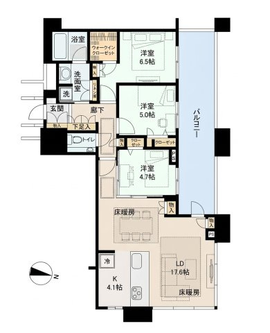 アイランドシティオーシャンフォレストタワーレジデンスEASTの間取り|間取り