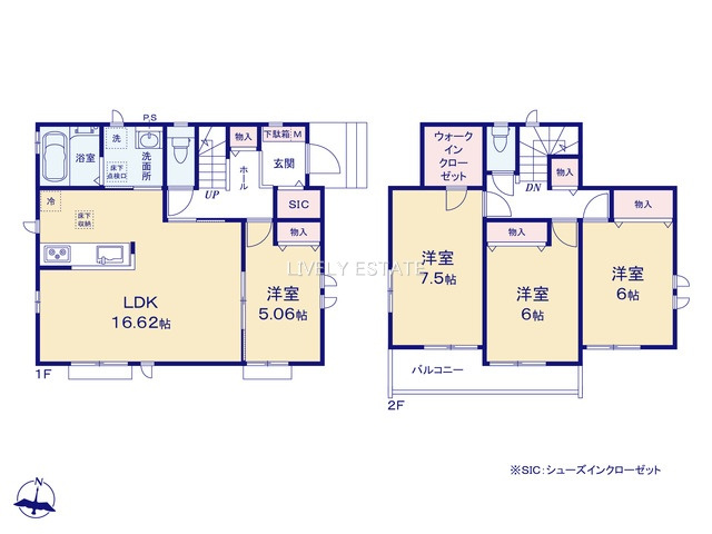 草加市谷塚仲町 新築分譲住宅 全6棟 F号棟の間取り
