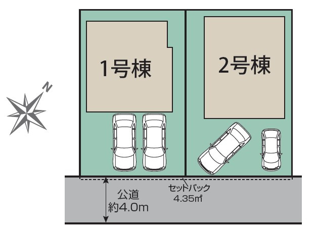 平塚市達上ヶ丘 新築戸建 全2棟の区画図