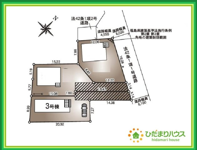 郡山市富田町第20　新築戸建　3号棟の区画図|今から見たいも大歓迎！お気軽にお問い合わせください☆彡