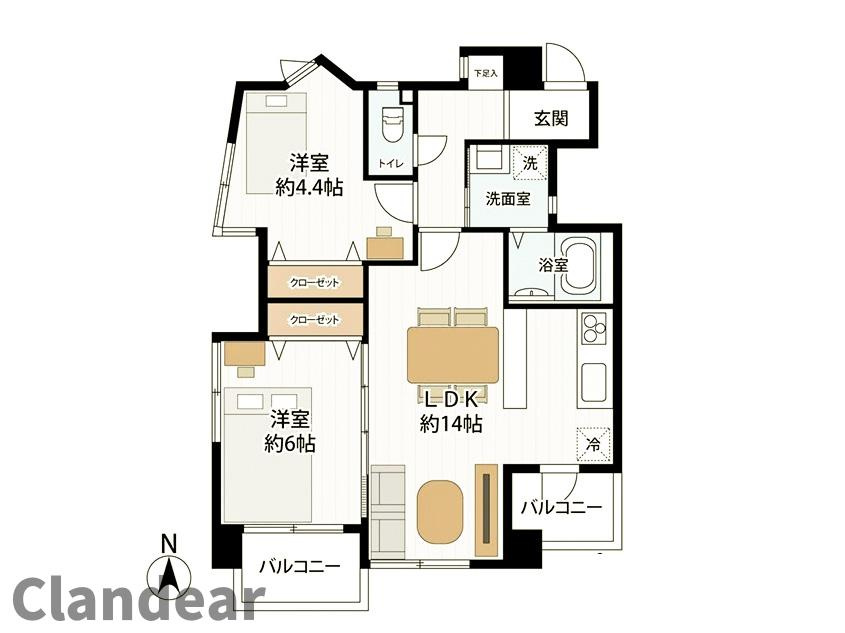 グリーンパーク第一八潮の間取り|ドキドキの新生活も、安心してスタート。ぴったりの住まいを見つけませんか？クランディアが一緒に住まい選びをサポートします‼　まずは、お気軽にお問合せください　＃クランディア