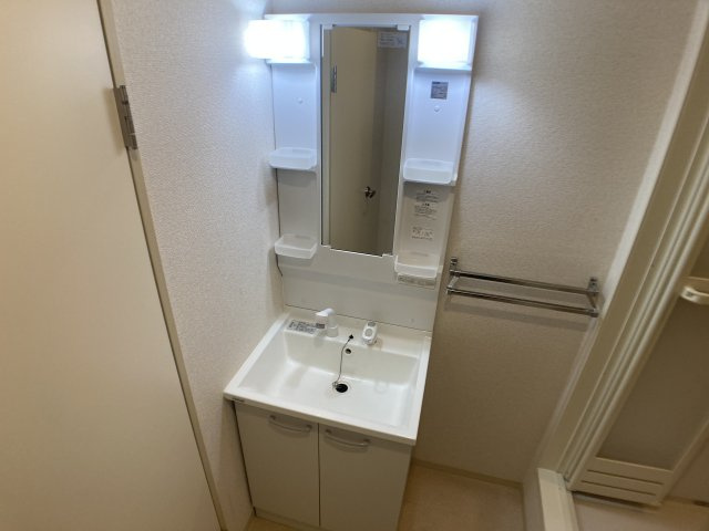 サザン五葉A棟の洗面所|シャワー付きの独立洗面台