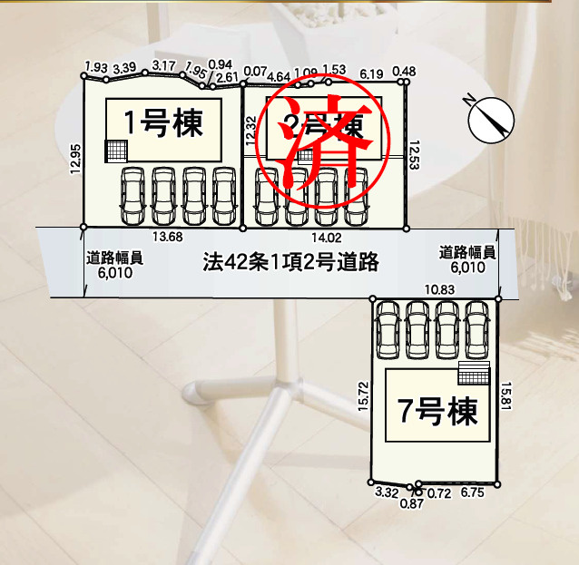 新築戸建　富士宮市淀平町第2　全3棟　1号棟の区画図