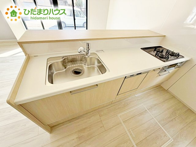 【キッチン】 | 水戸市堀町2期　新築戸建 | 料理をしながらでも、ご家族との会話を楽しめる対面式キッチン♪