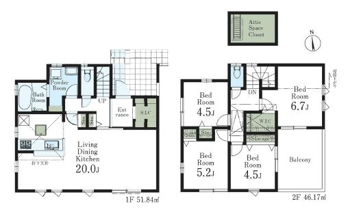 【間取り】 | 東久留米市弥生１丁目　新築戸建て | 4LDK・土地面積123.46ｍ2・建物面積98.01ｍ2