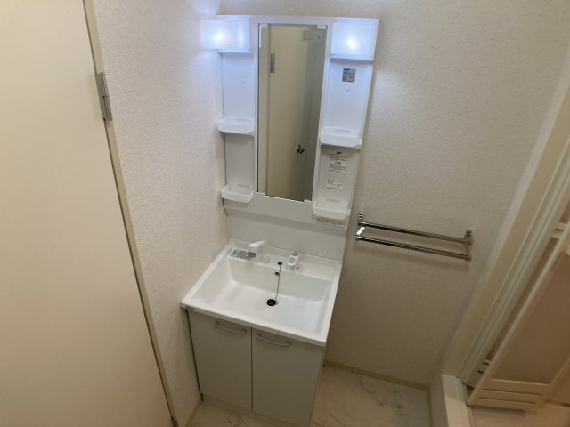 サザン五葉C棟の洗面所|シャワー付きの独立洗面台