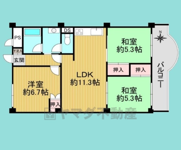コボリマンション夙川老松台Ａの間取り
