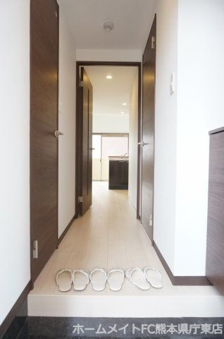 熊本市東区神水本町の賃貸マンションの玄関