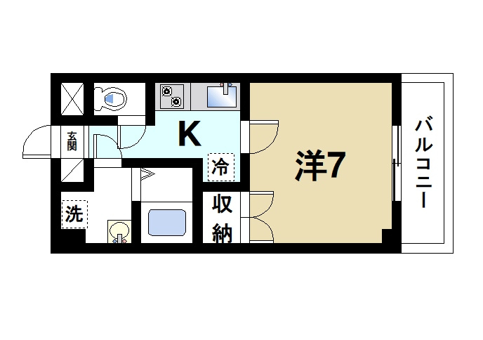 カネダマンションの間取り|単身者向けの快適な間取りです