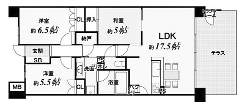 【間取り】 | パークシティ桂ジオ | 専有面積77.07㎡