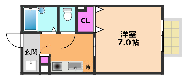 高槻市芥川町４丁目のアパートの間取り