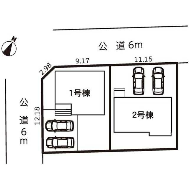 仲介手数料無料）春日井市高森台六丁目２号棟の区画図