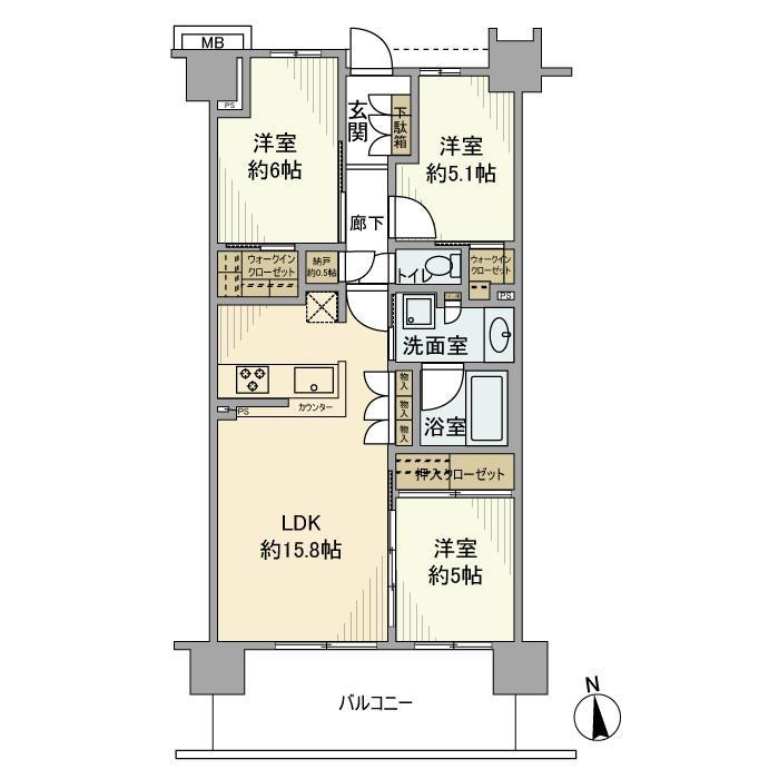 オハナ新所沢デュアーレの間取り