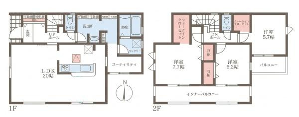 リーブルガーデン九条町 ５号棟 ／新築一戸建の間取り