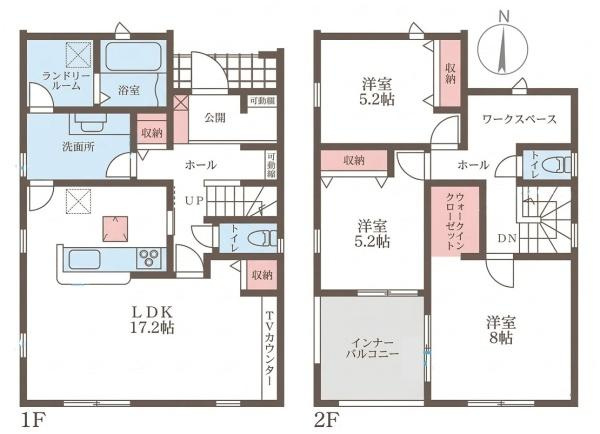 リーブルガーデン九条町 ８号棟 ／新築一戸建の間取り