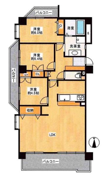 シャトレー康生ツインズ南館の間取り|間取り図です