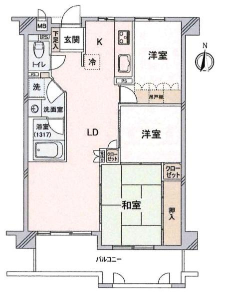 セントビスタ北岡崎の間取り|間取り図です
