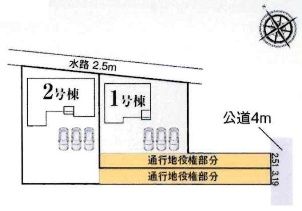 西尾市一色町松木島中切第3　全2棟・2号棟の区画図|2号棟です。