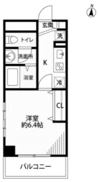 アンプルールフェールKYuの間取り|１Kの広々とした間取りです！