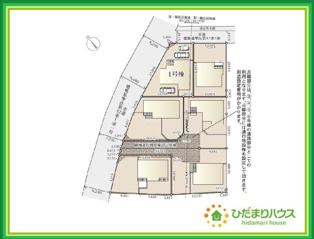いわき市四倉上仁井田2期　新築戸建　1号棟の区画図|中学校まで、それぞれ徒歩10分圏内！公園も近く子育て環境良好です(^^)/