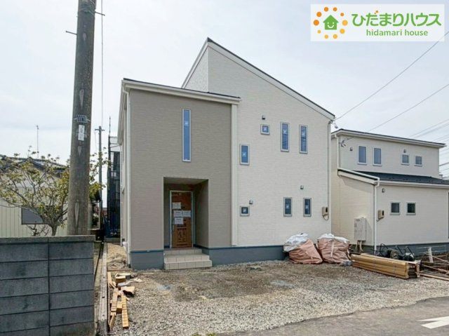 いわき市四倉町上仁井田2期　新築戸建　2号棟の外観|外観がインパクトのあるオシャレなデザイナーズハウス♪