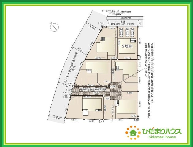 いわき市四倉町上仁井田2期　新築戸建　2号棟の区画図|周辺は緑も多く、スーパーやドラックストアも近い為、住環境良好です♪