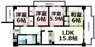 【間取り】 | グローバル草津壱番館