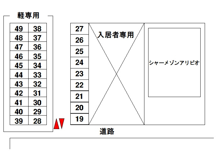アクール栄町第２駐車場の区画図