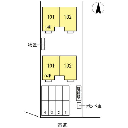 サニーハウス　Ｅの区画図