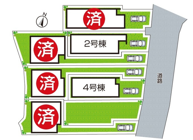 西宮市生瀬東町　第1期　新築一戸建ての区画図|全6区画