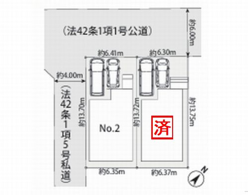 【区画図】 | 【仲介手数料０円】相模原市中央区淵野辺本町4丁目1期　新築一戸建て　2号棟　全2棟 | 【仲介手数料０円】相模原市中央区淵野辺本町4丁目1期　新築一戸建て　全2棟