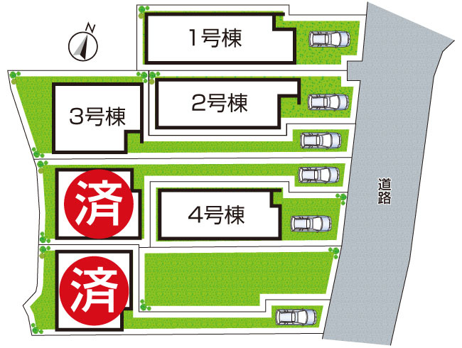 西宮市生瀬東町　第1期　新築一戸建ての区画図|全6区画