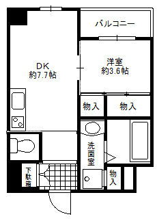 大阪市中央区内久宝寺町２丁目の賃貸マンションの間取り
