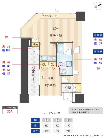 福岡市中央区港１丁目の賃貸マンションの間取り